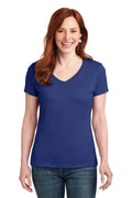 Hanes Ladies Nano-T Cotton V-Neck T-Shirt. S04V-T-shirts-Deep Royal-2XL-JadeMoghul Inc.