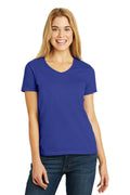 Hanes Ladies Tagless 100% Cotton V-Neck T-Shirt. 5780-T-shirts-Deep Royal-3XL-JadeMoghul Inc.
