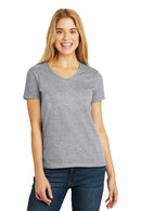 Hanes Ladies Tagless 100% Cotton V-Neck T-Shirt. 5780-T-shirts-Light Steel-3XL-JadeMoghul Inc.