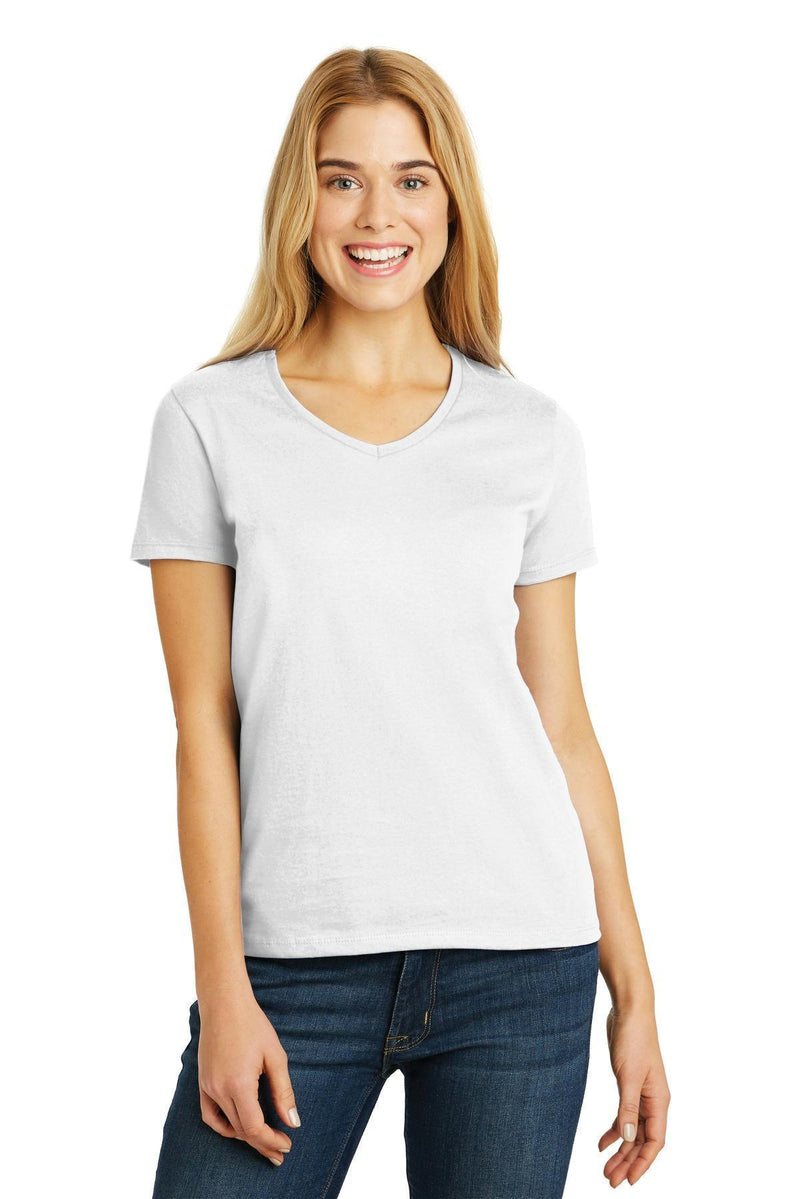 Hanes Ladies Tagless 100% Cotton V-Neck T-Shirt. 5780-T-shirts-White-2XL-JadeMoghul Inc.