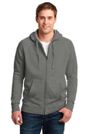 Hanes Nano Full-Zip Hooded Sweatshirt. HN280-Sweatshirts/Fleece-Vintage Grey-3XL-JadeMoghul Inc.