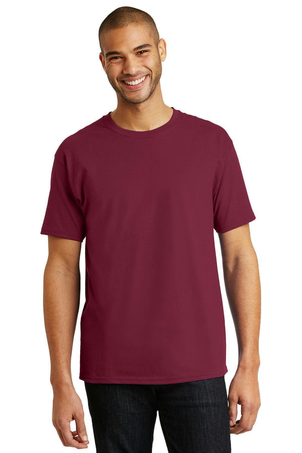 Hanes - Tagless 100% Cotton T-Shirt. 5250-T-shirts-Cardinal-L-JadeMoghul Inc.