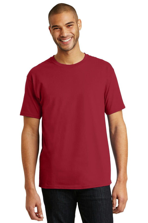 Hanes - Tagless 100% Cotton T-Shirt. 5250-T-shirts-Deep Red-4XL-JadeMoghul Inc.