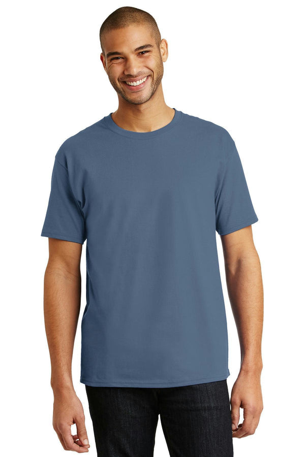 Hanes - Tagless 100% Cotton T-Shirt. 5250-T-shirts-Denim Blue-L-JadeMoghul Inc.
