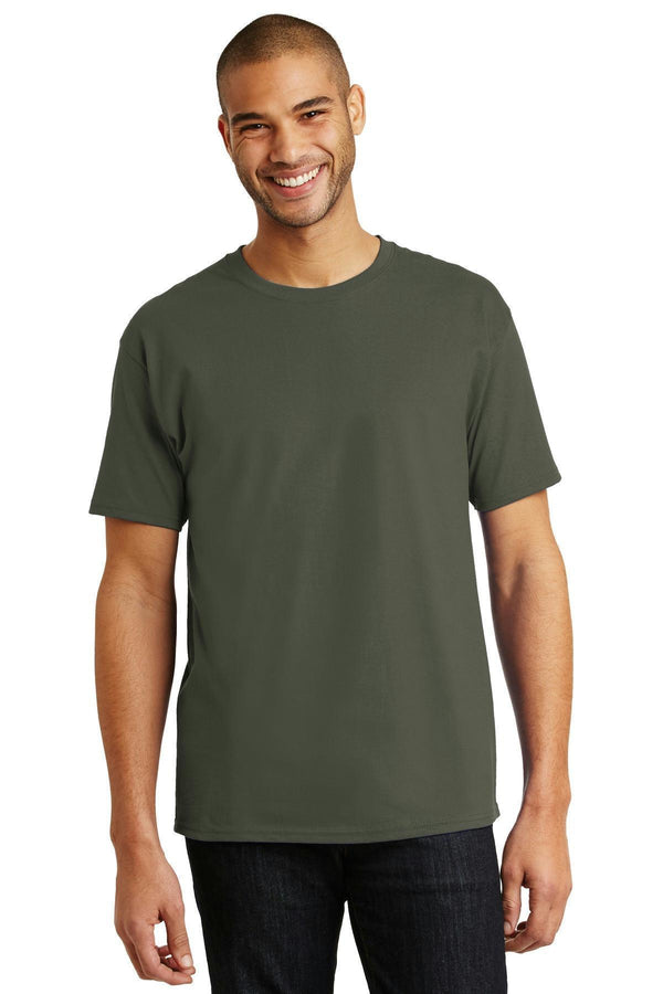 Hanes - Tagless 100% Cotton T-Shirt. 5250-T-shirts-Fatigue Green-M-JadeMoghul Inc.