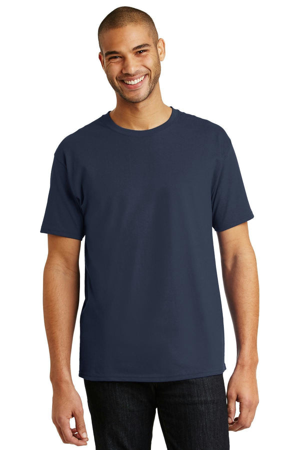 Hanes - Tagless 100% Cotton T-Shirt. 5250-T-shirts-Navy-S-JadeMoghul Inc.