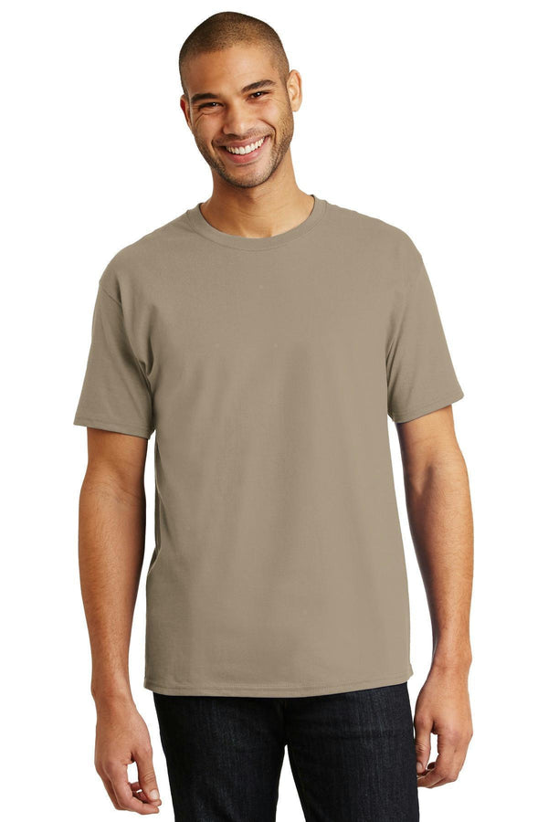 Hanes - Tagless 100% Cotton T-Shirt. 5250-T-shirts-Pebble-L-JadeMoghul Inc.