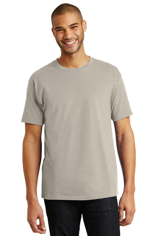 Hanes - Tagless 100% Cotton T-Shirt. 5250-T-shirts-Sand-L-JadeMoghul Inc.