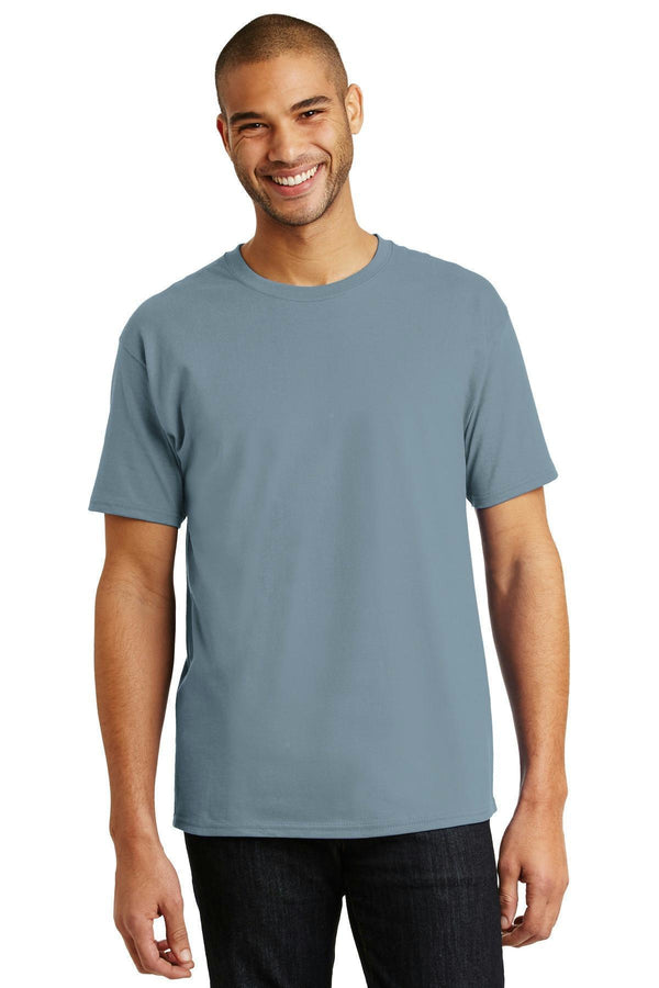 Hanes - Tagless 100% Cotton T-Shirt. 5250-T-shirts-Stonewashed Blue-XL-JadeMoghul Inc.