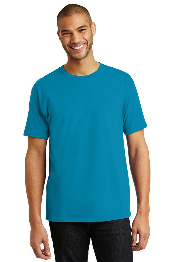 Hanes - Tagless 100% Cotton T-Shirt. 5250-T-shirts-Teal-2XL-JadeMoghul Inc.