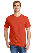Hanes - Tagless 100% Cotton T-Shirt with Pocket 5590-T-shirts-Orange-3XL-JadeMoghul Inc.