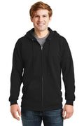 Hanes Ultimate Cotton - Full-Zip Hooded Sweatshirt. F283-Sweatshirts/Fleece-Black-2XL-JadeMoghul Inc.