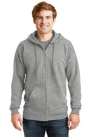 Hanes Ultimate Cotton - Full-Zip Hooded Sweatshirt. F283-Sweatshirts/Fleece-Light Steel-2XL-JadeMoghul Inc.