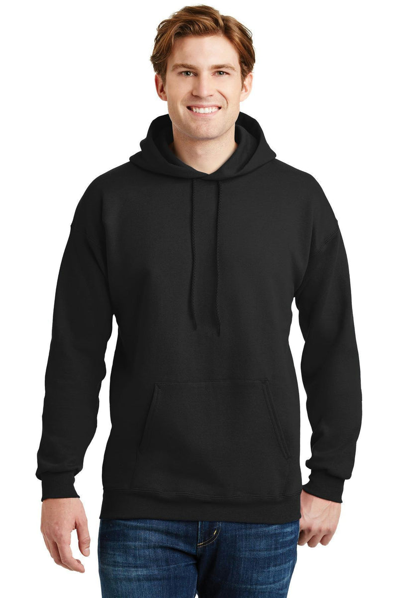Hanes Ultimate Cotton - Pullover Hooded Sweatshirt. F170-Sweatshirts/Fleece-Black-3XL-JadeMoghul Inc.
