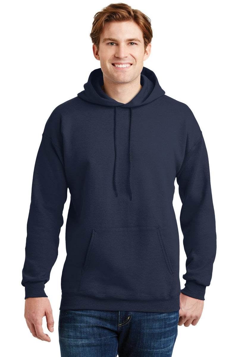 Hanes Ultimate Cotton - Pullover Hooded Sweatshirt. F170-Sweatshirts/Fleece-Navy-S-JadeMoghul Inc.