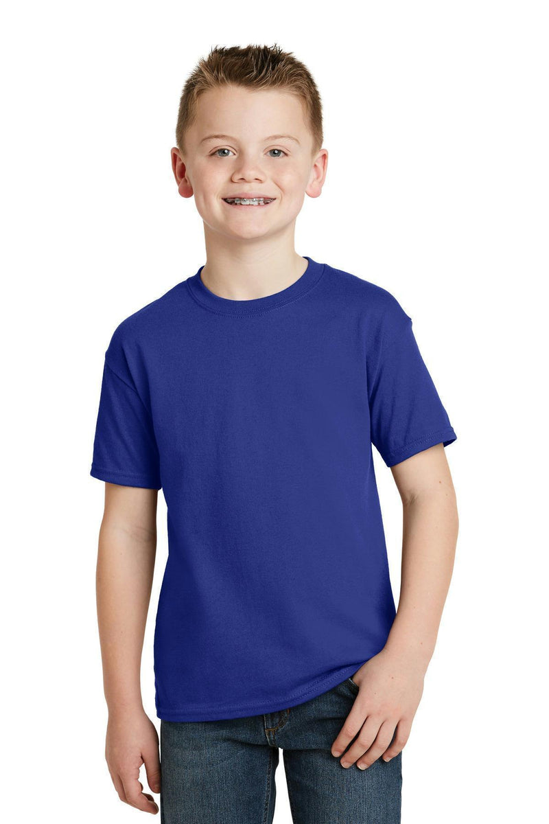 Hanes - Youth Ecomart 50/50 Cotton Poly T-Shirt. 5370-Youth-Deep Royal-XL-JadeMoghul Inc.