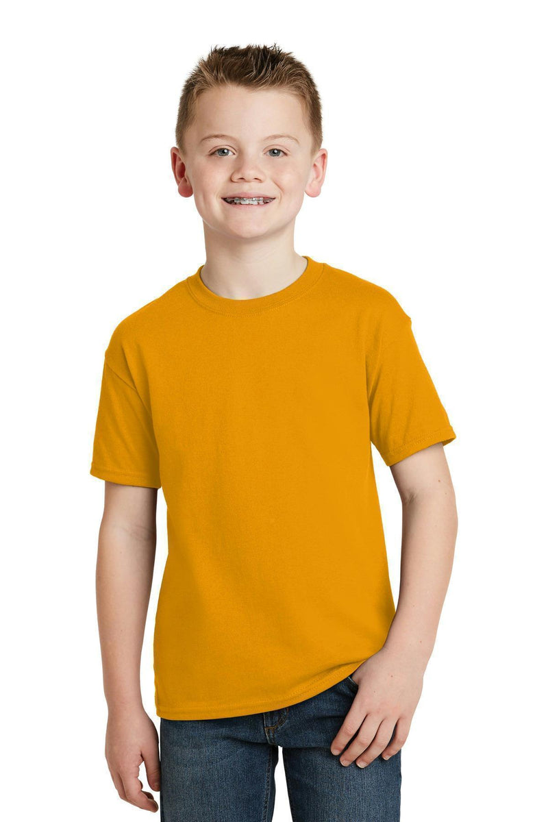 Hanes - Youth Ecomart 50/50 Cotton Poly T-Shirt. 5370-Youth-Gold-XL-JadeMoghul Inc.