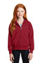 Hanes - Youth EcoSmart Full-Zip Hooded Sweatshirt. P480-Youth-Deep Red-XL-JadeMoghul Inc.