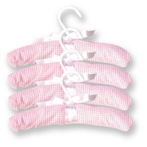 Hangers- 4 Pack Pink Gingham Seersucker-SRS-P-JadeMoghul Inc.