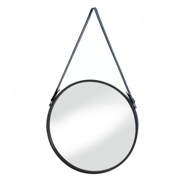 Home Decor Ideas Hanging Mirror With Faux Leather Strap
