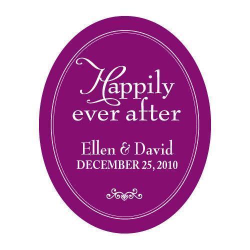 Happily Ever After Frame Sticker Indigo Blue (Pack of 1)-Wedding Favor Stationery-Copper Orange-JadeMoghul Inc.