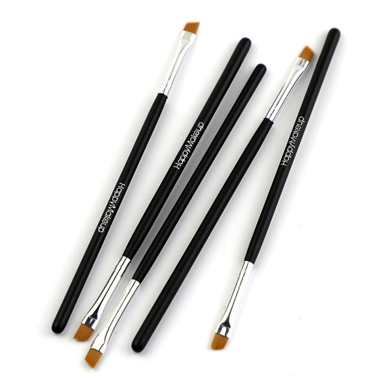 Happy Makeup 5Pcs Black Eyebrow Inclined Flat Angled Brush Eyeliner Eyeshadow Eye Brow Makeup Tool Professional Women Cosmetic AExp