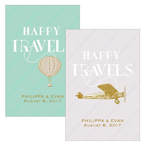 Happy Travels Assorted Large Rectangular Card (Pack of 1)-Wedding Favor Stationery-JadeMoghul Inc.