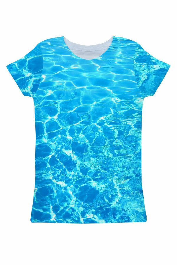 Harmony Song Zoe Blue Water Print Eco T-Shirt - Women-Harmony Song-XS-Blue-JadeMoghul Inc.