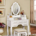 HARRIET Traditional Vanity, White-Bedroom & Makeup Vanities-White-Solid Wood & Others-JadeMoghul Inc.