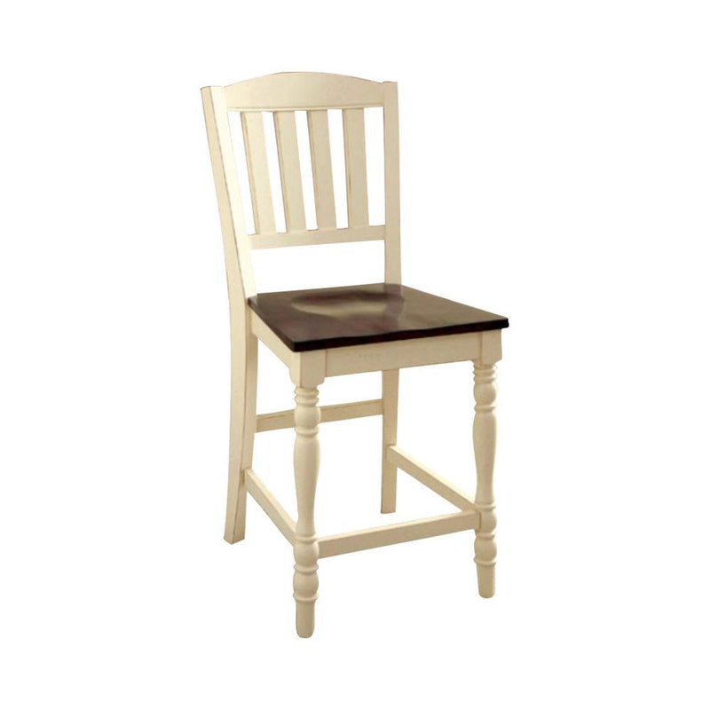 Harrisburg II Cottage Counter Height Chair, White & Cherry, Set Of 2-Armchairs and Accent Chairs-White & cherry-Wood-JadeMoghul Inc.