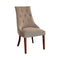 Havana Contemporary Side Chair, Beige Velvet, Set of 2-Armchairs and Accent Chairs-Beige-Polyester-JadeMoghul Inc.