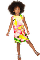 Havana Flash Adele Bright Printed Summer Shift Dress - Girls-Havana Flash-18M/2-Green/Pink/Yellow-JadeMoghul Inc.
