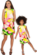 Havana Flash Adele Bright Summer Shift Dress - Women-Havana Flash-XS-Green/Pink/Yellow-JadeMoghul Inc.