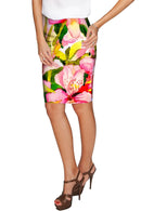Havana Flash Carol Bright Summer Knit Pencil Skirt - Women-Havana Flash-XS-Green/Pink/Yellow-JadeMoghul Inc.