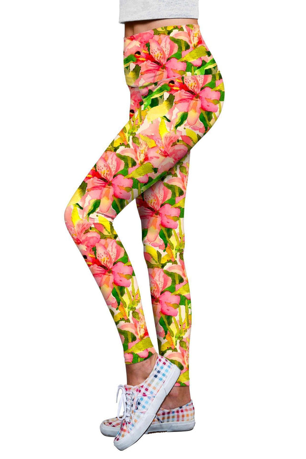 Havana Flash Lucy Floral Print Performance Legging - Women-Havana Flash-XS-Green/Pink/Yellow-JadeMoghul Inc.