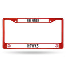 BMW License Plate Frame Hawks Colored Chrome Frame Secondary Red