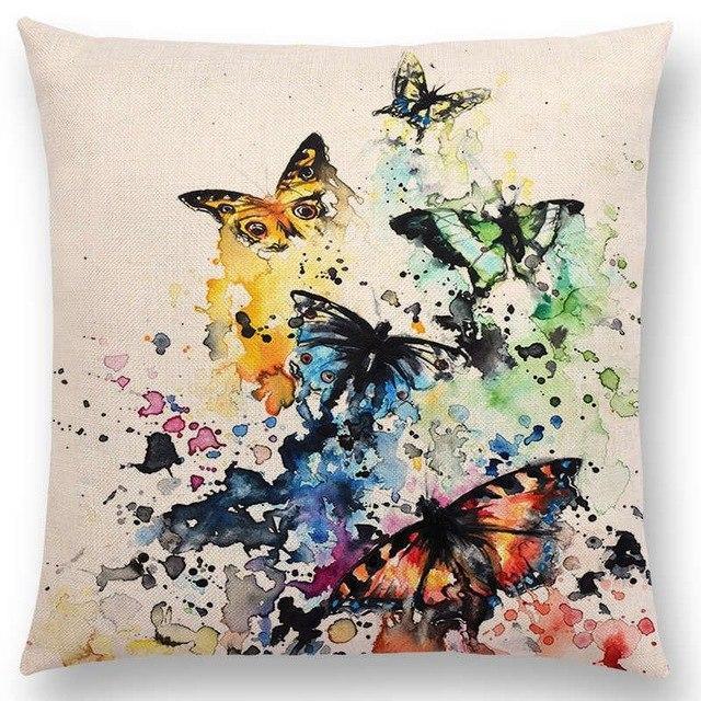Hayao Miyazaki Works Watercolor Totoro Howl's Moving Castle Spirited Away Castle In The Sky Cushion Sofa Throw Pillow-a016618-45x45cm No Filling-JadeMoghul Inc.