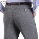 HCXY2018 men's summer thin section soft and comfortable casual pants men business trousers male large size 30-40-Black ash-30-JadeMoghul Inc.