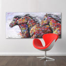 HDARTISAN Wall Art Picture Canvas Oil Painting Animal Print For Living Room Home Decor The Two Running Horse No Frame-8X16-JadeMoghul Inc.