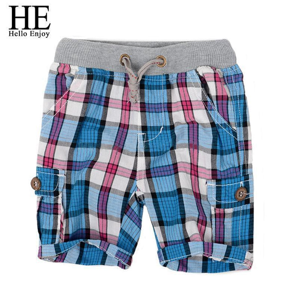 HE Hello Enjoy boys shorts 2017 fashion plaid baby boys shorts summer children chothing kids pants trousers boys pants shorts-Blue-4-JadeMoghul Inc.