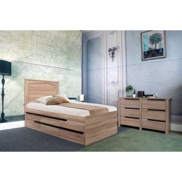 Headboards Sophisticated Brown Finish Twin Size Headboard. Benzara