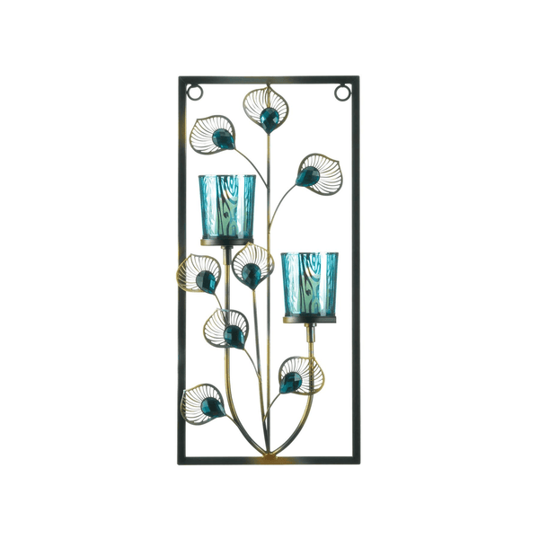 Candle Wall Sconces Peacock Two Candle Wall Sconce