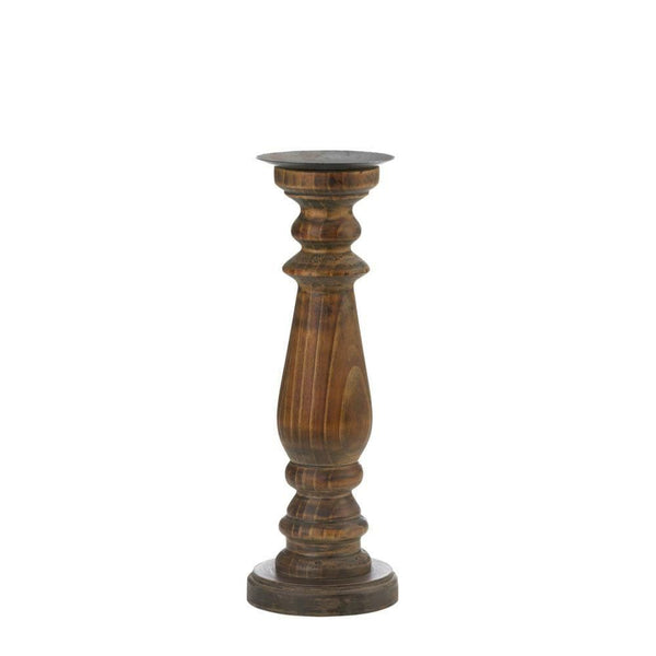 Candle Decoration Tall Antique Style Wooden Candleholder