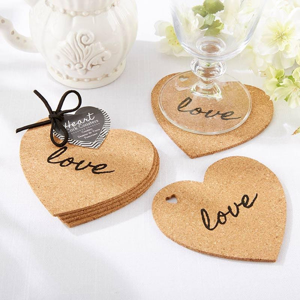 Heart Cork Coaster-Personalized Coasters-JadeMoghul Inc.