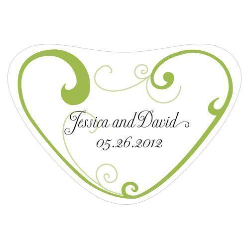 Heart Filigree Heart Container Sticker Grass Green (Pack of 1)-Wedding Favor Stationery-Black-JadeMoghul Inc.