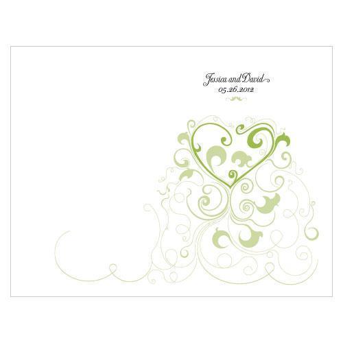 Heart Filigree Program Grass Green (Pack of 1)-Wedding Ceremony Stationery-Dark Pink-JadeMoghul Inc.