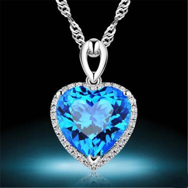 Heart Ruby Vintage Pendants S925 Sterling Silver Necklace Fine Jewelry Bridal Wedding Engagement Bijouterie No Chain-CCN170a-JadeMoghul Inc.