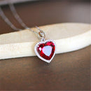 Heart Ruby Vintage Pendants S925 Sterling Silver Necklace Fine Jewelry Bridal Wedding Engagement Bijouterie No Chain-CCN170b-JadeMoghul Inc.
