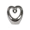 Heart Shape Abstract Sculpture In Ceramic, Large, Silver-Sculptures-Silver-Ceramic-JadeMoghul Inc.