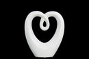 Heart Shape Abstract Sculpture In Ceramic, Small, Glossy White-Sculptures-White-Ceramic-JadeMoghul Inc.